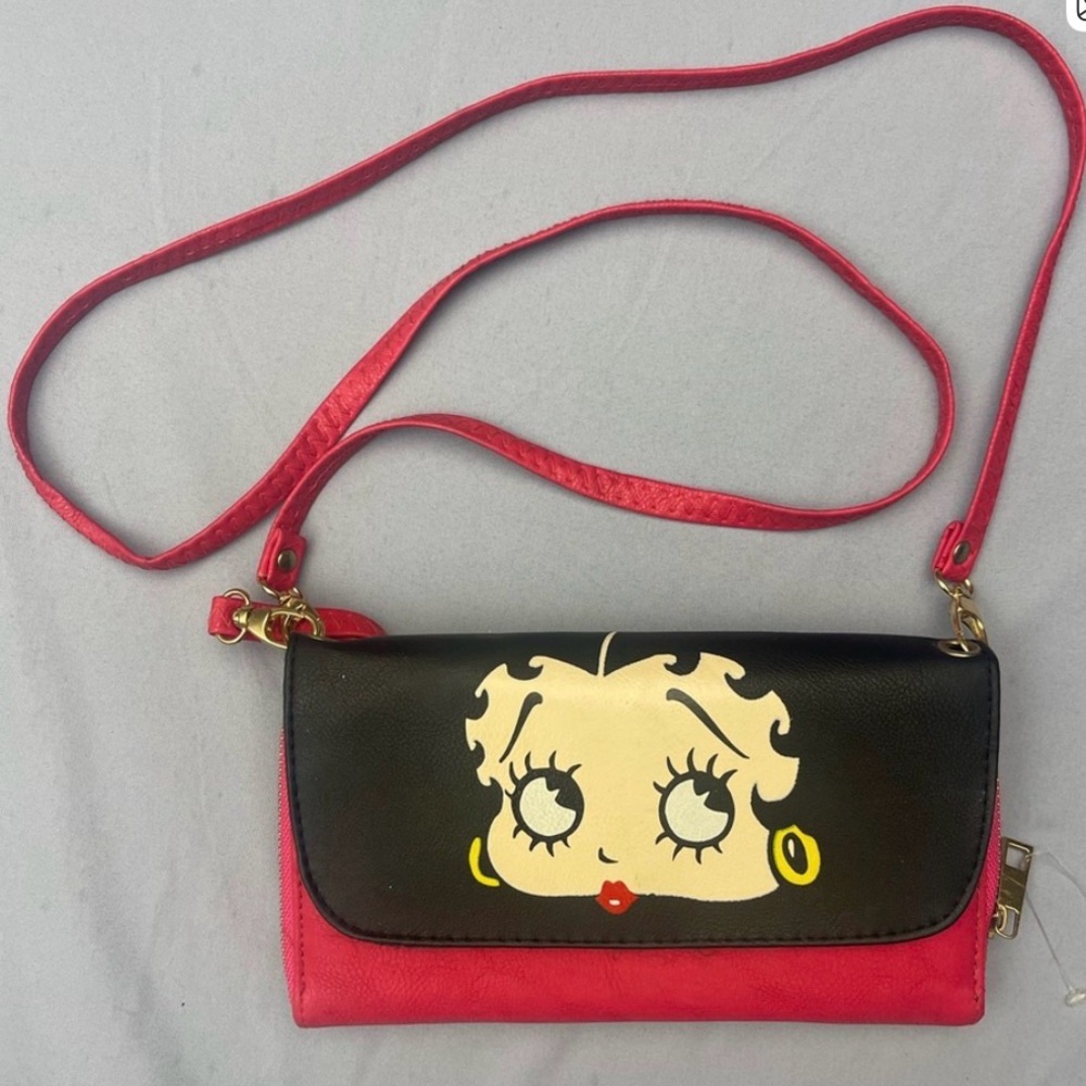 Betty Boop Black and Red Crossbody Bag